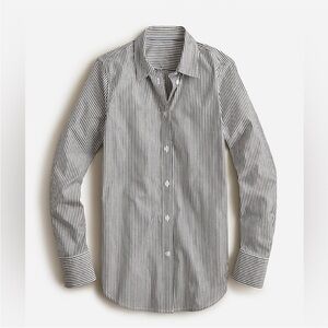 J. Crew Slim-Fit Stretch Cotton Poplin Button Down Shirt | Charcoal Stripe | 0